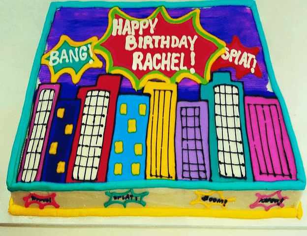 Comic Book City Cake